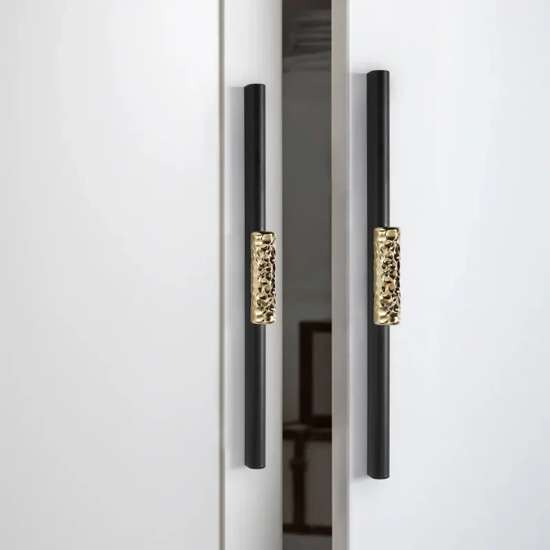 New Creative Nordic Wardrobe Door Handle Black and Gold Simple Drawer Cabinet Wine Cabinet Furniture Hardware Door Handle
