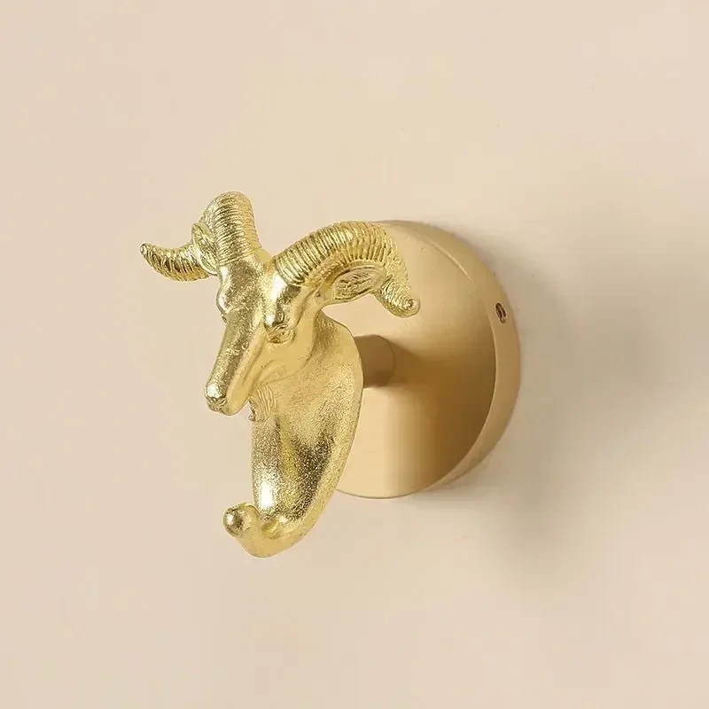Nordic Retro Brass Muti 3D Animal Design Coat Hook for Porch Bathroom Accessories Wall Hanging Coat Hook Wall Decoration