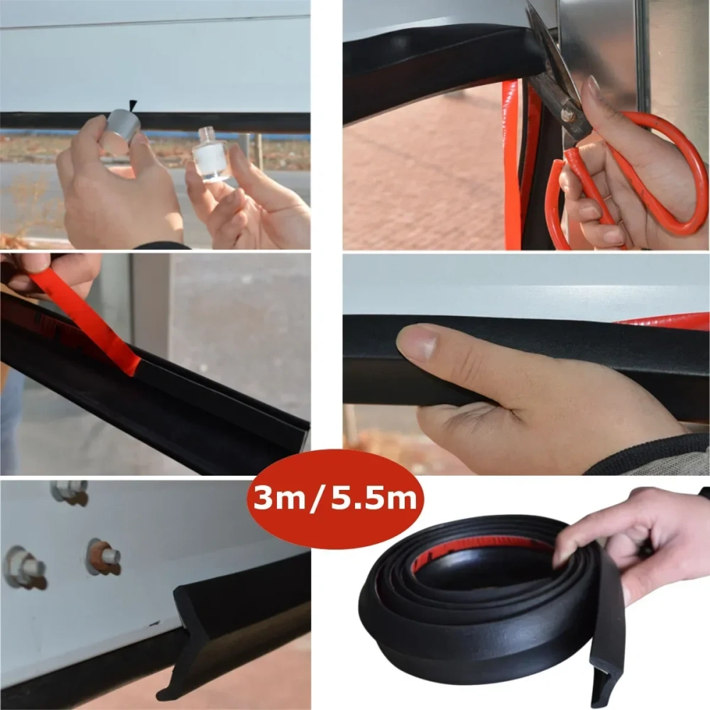 1-5.5M garage door sealing strip shutter door bottom rubber sealing strip weatherproof water oil fire smoke noise bumper strip