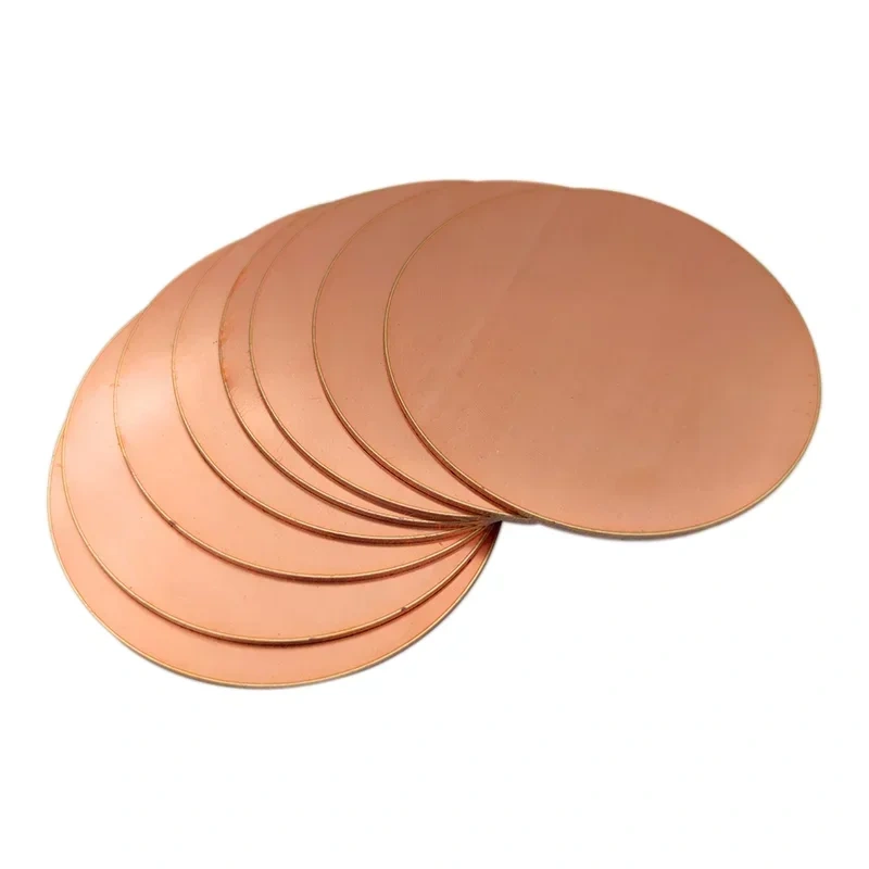T2 Copper Disc Round Plate Sheet Diameter 20/30/50/60/80/100/150/200mm Thickness 1.5mm 2mm 3mm DIY Customized Processing