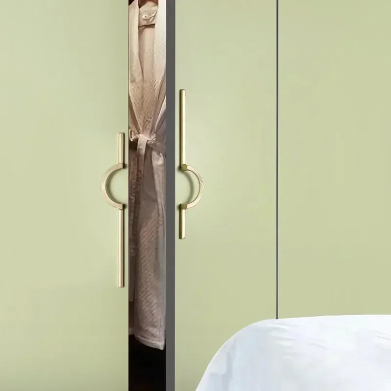 1Pcs Wardrobe Knobs  Cabinet Door Modern Minimalist Cabinet Door Handle Drawer Handle High-end  Circular Long Handle