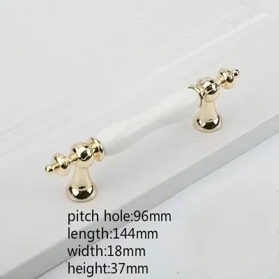 Golden Kitchen Cupboard Door Handles Drawer Knobs European White Furniture Pulls