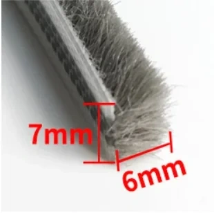 10M 5/6/7mm Elastic straight hair sealing strip Door/Window gap foam Groove Nylon Pile Brush Seal Weatherstrip Dust Proof Strip