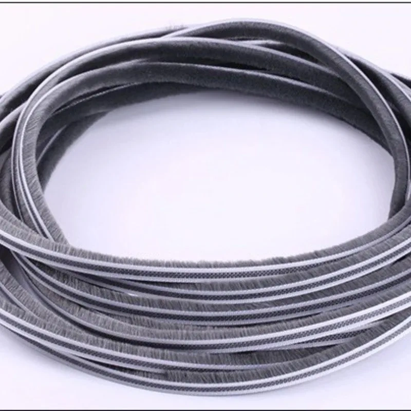 10M 5/6/7mm Elastic straight hair sealing strip Door/Window gap foam Groove Nylon Pile Brush Seal Weatherstrip Dust Proof Strip