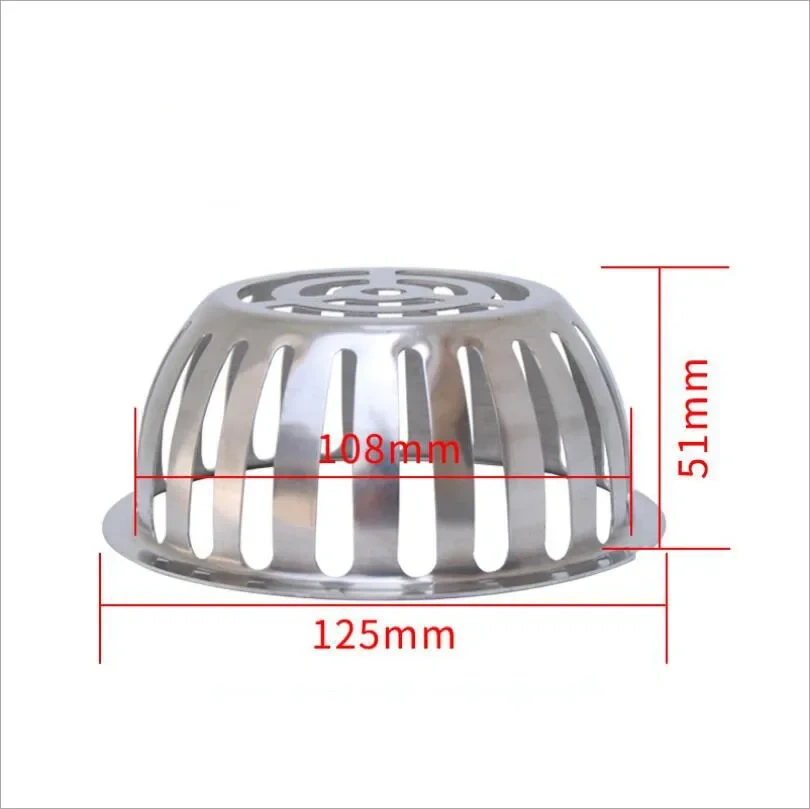 304 Stainless Steel Anti-clogging Roof Floor Drain Roof Gutter Sewer Drain Pipe Anti-rat Filter Large Displacement Rain Strainer