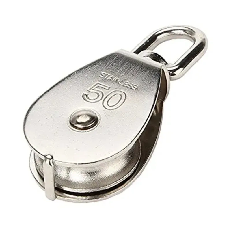 M50 Stainless Steel Single Wheel Swivel Pulley Block 400kg Wire Pulley  Swivel Lifting Rope Pulley Block For Wire Rope Durable