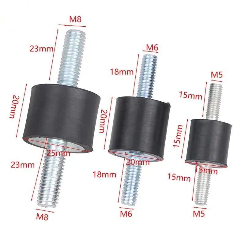 4Pcs/Set M5/M6/M8 Rubber Steel Mounts Anti Vibration Shock Damper for Air Compressors Water Pump Welding Machine