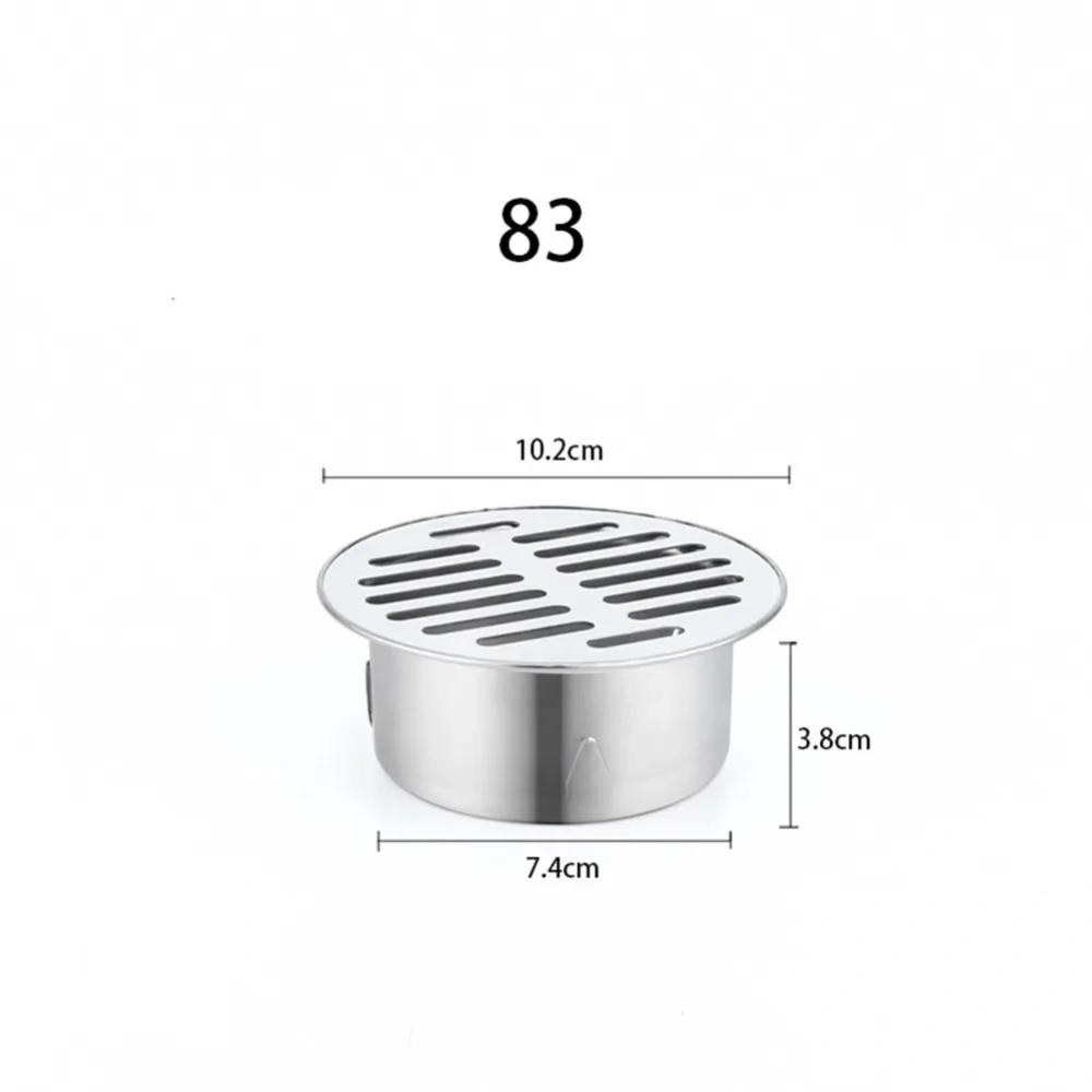 1pc Floor Drain 50-200mm Stainless Steel Round Rain Pipe Cap Anti-blocking Floor Strainer For Bathroom Balcony Drainage Roof
