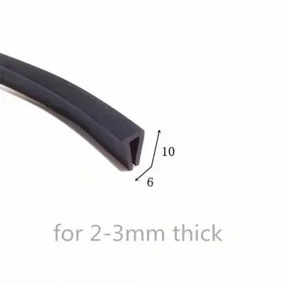 Rubber U Strip Edge Shield Encloser Bound Glass Metal Wood Panel Board Sheet forGlass Metal Wood Panel Board Sheet Cabinet