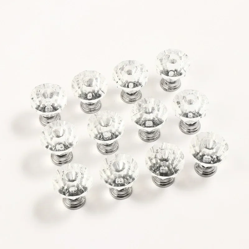 12pcs Clear Acrylic 30mm Diamond Shape Knob Cupboard Drawer Pull Handle Knobs Brand New Knobs and Kandles for Furniture Drawers