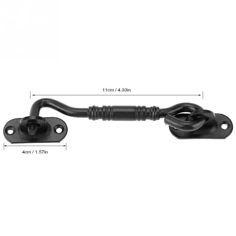 1 Set Door Hook Black 201 Stainless Steel Cabin Hook And Eye Latch Lock For Shed Gate Door Window American Barn Door Lock