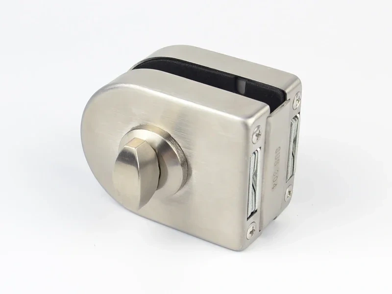 Glass Door Lock, stainless steel,No need to Drilling on glass,lock inside and outside,single door,Frameless glass door