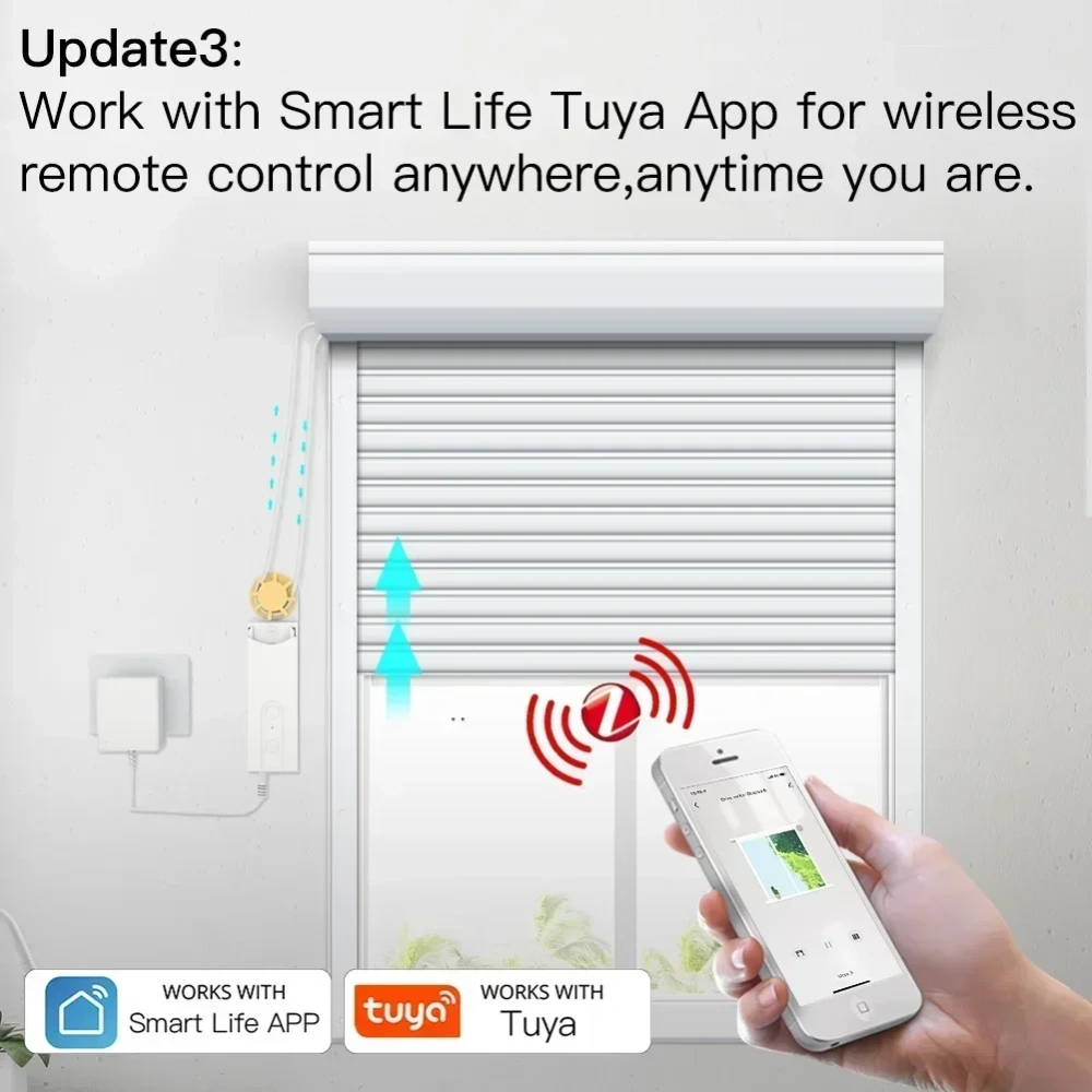 DIY Chain Motorized Bluetooth Roller shutter Blinds Shades Drive Motor  ZigBee3.0 Tuya Smart APP Alexa Google Voice Control
