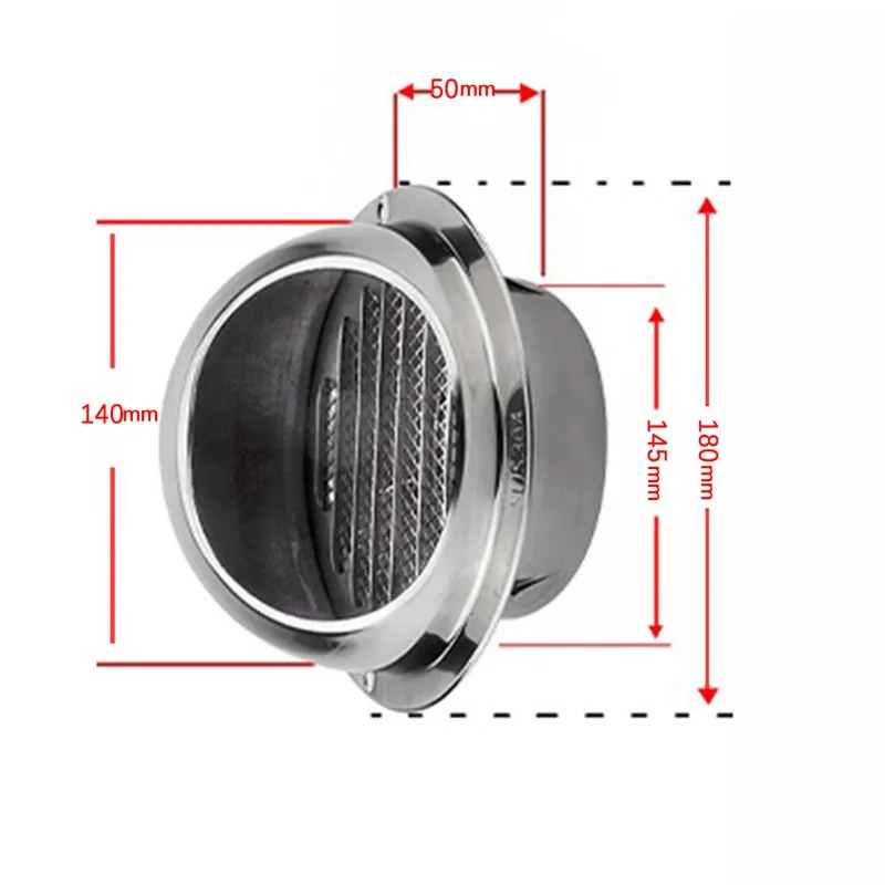 304 Stainless Steel Wall Ceiling Air Vent Ducting Ventilation Exhaust Grille Cover Outlet Heating Cooling & Vents Cap Waterproof