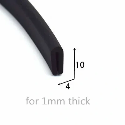 Rubber U Strip Edge Shield Encloser Bound Glass Metal Wood Panel Board Sheet forGlass Metal Wood Panel Board Sheet Cabinet