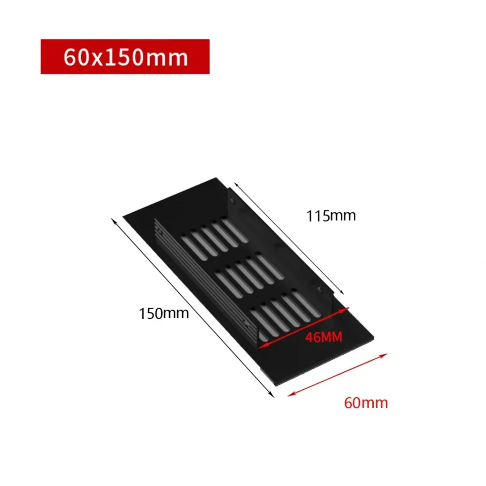 60mm Wide Vents Perforated Sheet Aluminum Alloy Air Vent Cabinet Wardrobe Ventilation Grille Vents Grille Ventilation-Cover