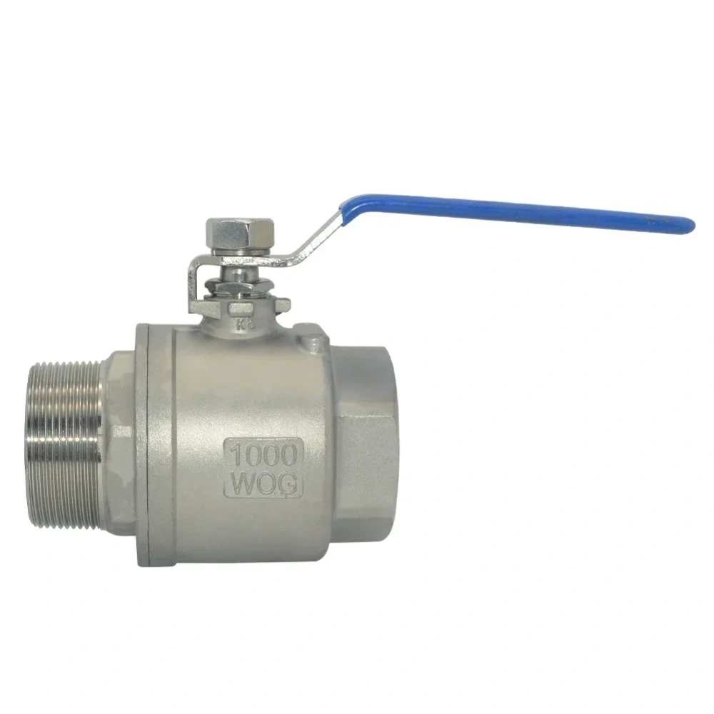 Stainless Steel Two Piece Ball Valve 1/4 3/8 1/2" 3/4" 1" 2" BSP Female And Male Thread Water Gas Oil Switch Fitting Adapter