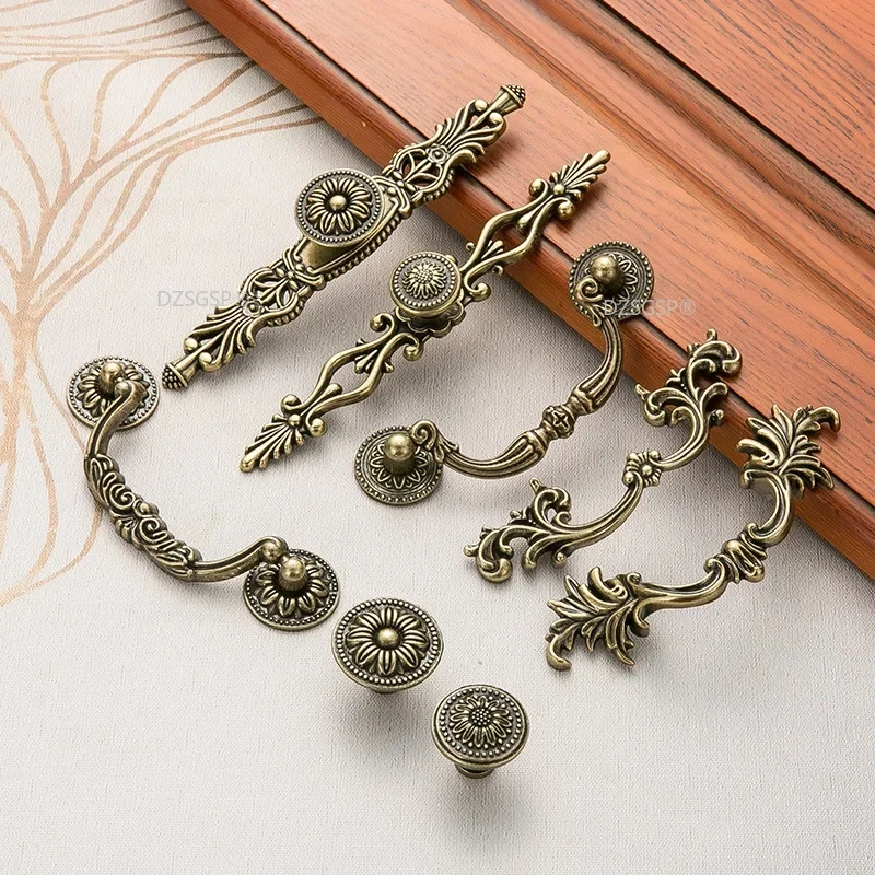 "Kitchen Cupboard Pull Square Cabinet Drawer Knobs Zinc Alloy Dresser Door Hardwares Antique Bronze   Bathroom Handles"