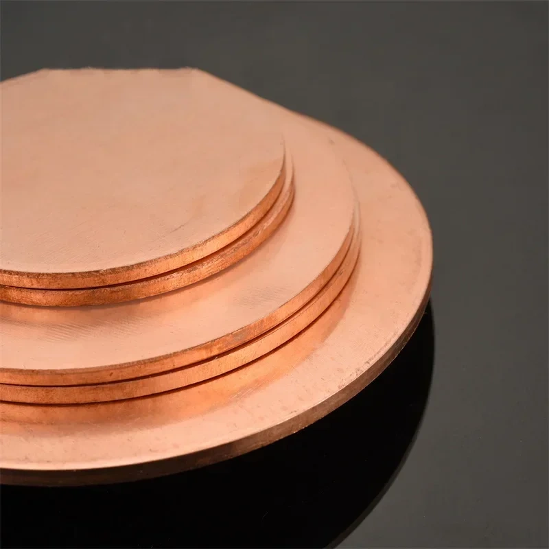 T2 Copper Disc Round Plate Sheet Diameter 20/30/50/60/80/100/150/200mm Thickness 1.5mm 2mm 3mm DIY Customized Processing