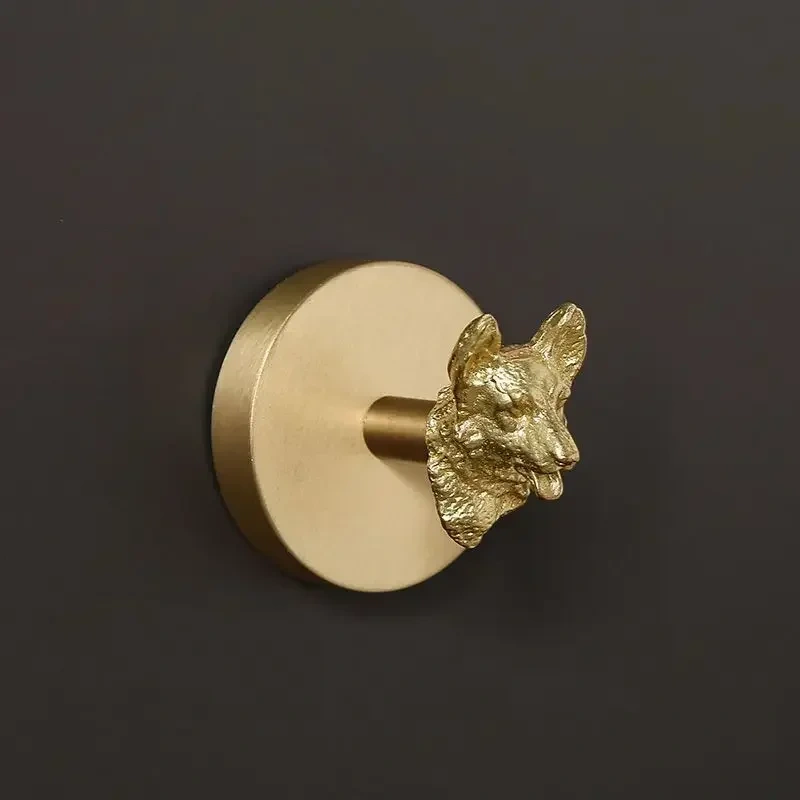 Nordic Retro Brass Muti 3D Animal Design Coat Hook for Porch Bathroom Accessories Wall Hanging Coat Hook Wall Decoration