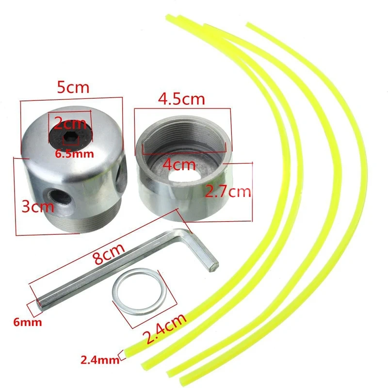 Universal Aluminium Strimmer Trimmer Head With 4 Lines Brush Cutter Head Lawn Mower Accessories Cutting Line Head set