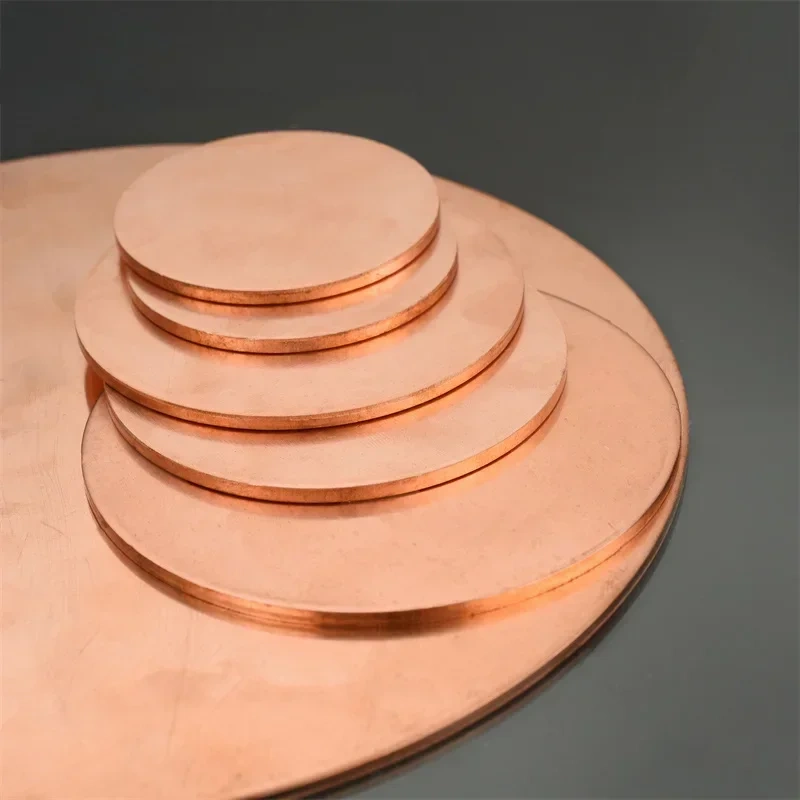 T2 Copper Disc Round Plate Sheet Diameter 20/30/50/60/80/100/150/200mm Thickness 1.5mm 2mm 3mm DIY Customized Processing