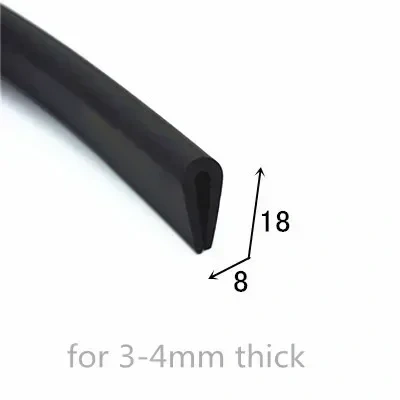 Rubber U Strip Edge Shield Encloser Bound Glass Metal Wood Panel Board Sheet forGlass Metal Wood Panel Board Sheet Cabinet