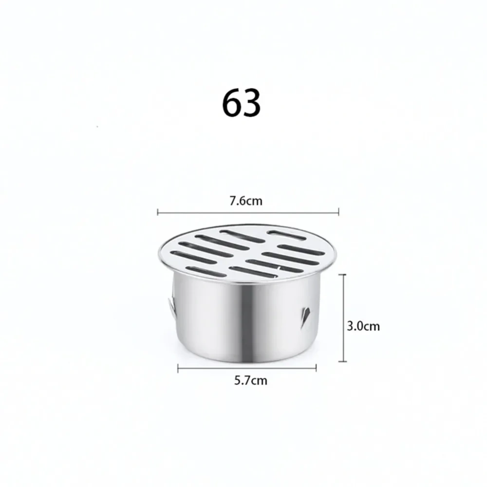 1pc Floor Drain 50-200mm Stainless Steel Round Rain Pipe Cap Anti-blocking Floor Strainer For Bathroom Balcony Drainage Roof