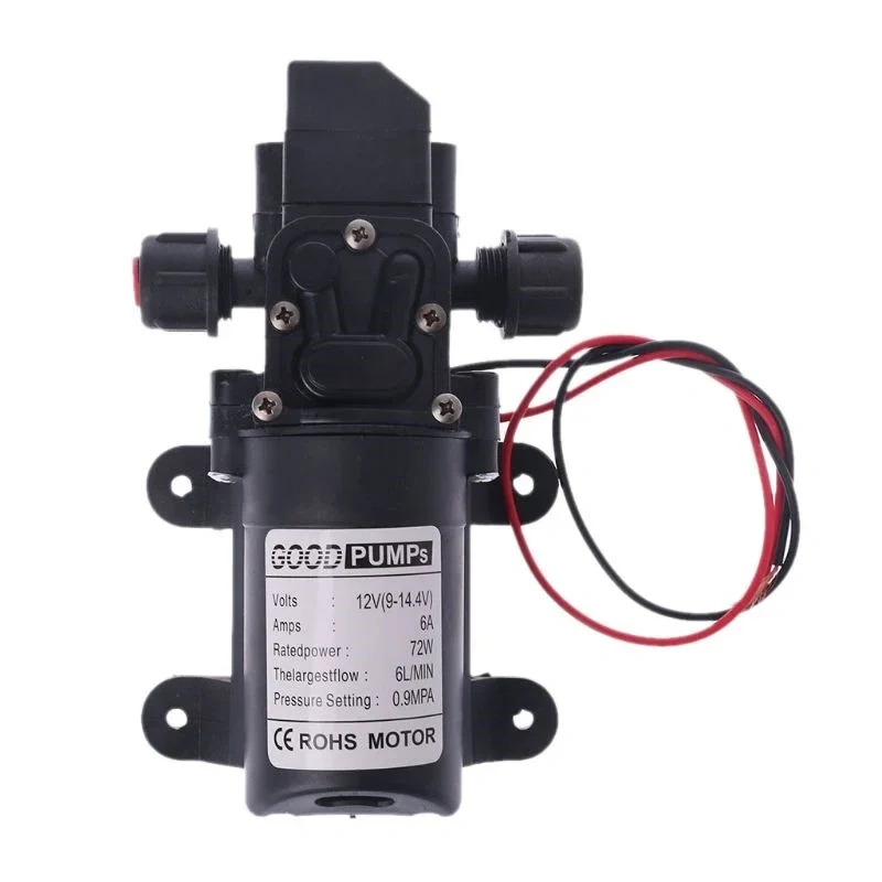 DC 12V 60W 120PSI 5L/MIN Agricultural Electric Water Pump Black Micro High Pressure Diaphragm Water Sprayer Car Wash 12 V