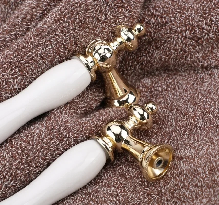 Golden Kitchen Cupboard Door Handles Drawer Knobs European White Furniture Pulls