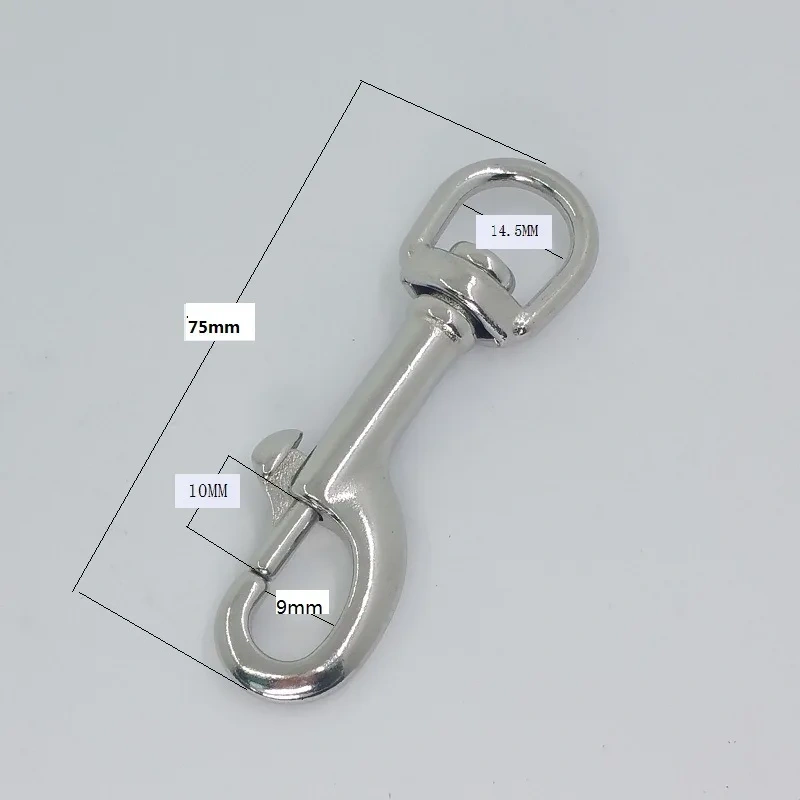5PCS 316 Stainless Steel 70mm-127mm Swivel Eye Snap Hook Dive Single Ended Swivel Eye Bolt Hook Buckle Dog Leash Sucba Diving