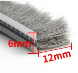 10M 5/6/7mm Elastic straight hair sealing strip Door/Window gap foam Groove Nylon Pile Brush Seal Weatherstrip Dust Proof Strip