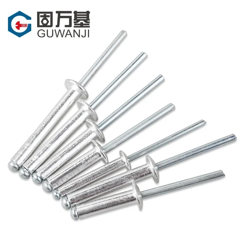 50/100pcs M2.4 M3.2 M4 M5 GB12618 Aluminium Mushroon Head Break Mandrel Blind Rivets Nail Pop Rivets For Furniture Car Aircraft