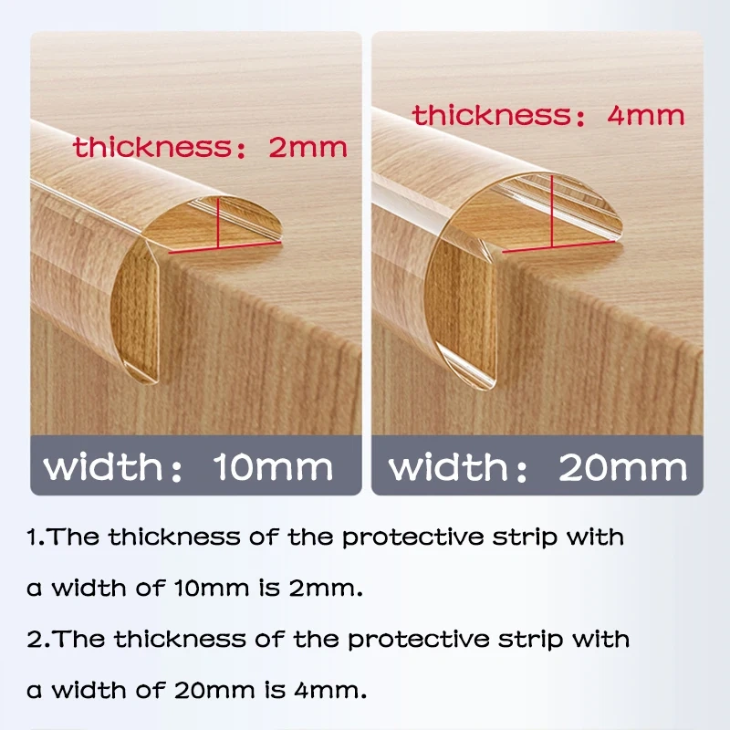 Transparent Corner Protector Strip With Double-Sided Tape Anti-Bumb Kids Safety Table Edge Furniture Guard Corner Protectors