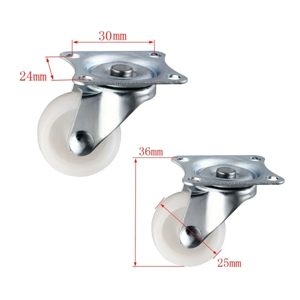 25mm Furniture Casters Stroller Wheel Swivel Caster With Rubber Mount Ball Bearing Wheels Heavy Wheel Household Accessory
