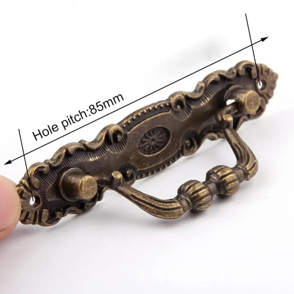 2pcs Antique Pull Handles for Drawer Cabinet Door Wooden Chest Box Bin Metal Drawer Pulls Handles Wardrobe Pulls Handles