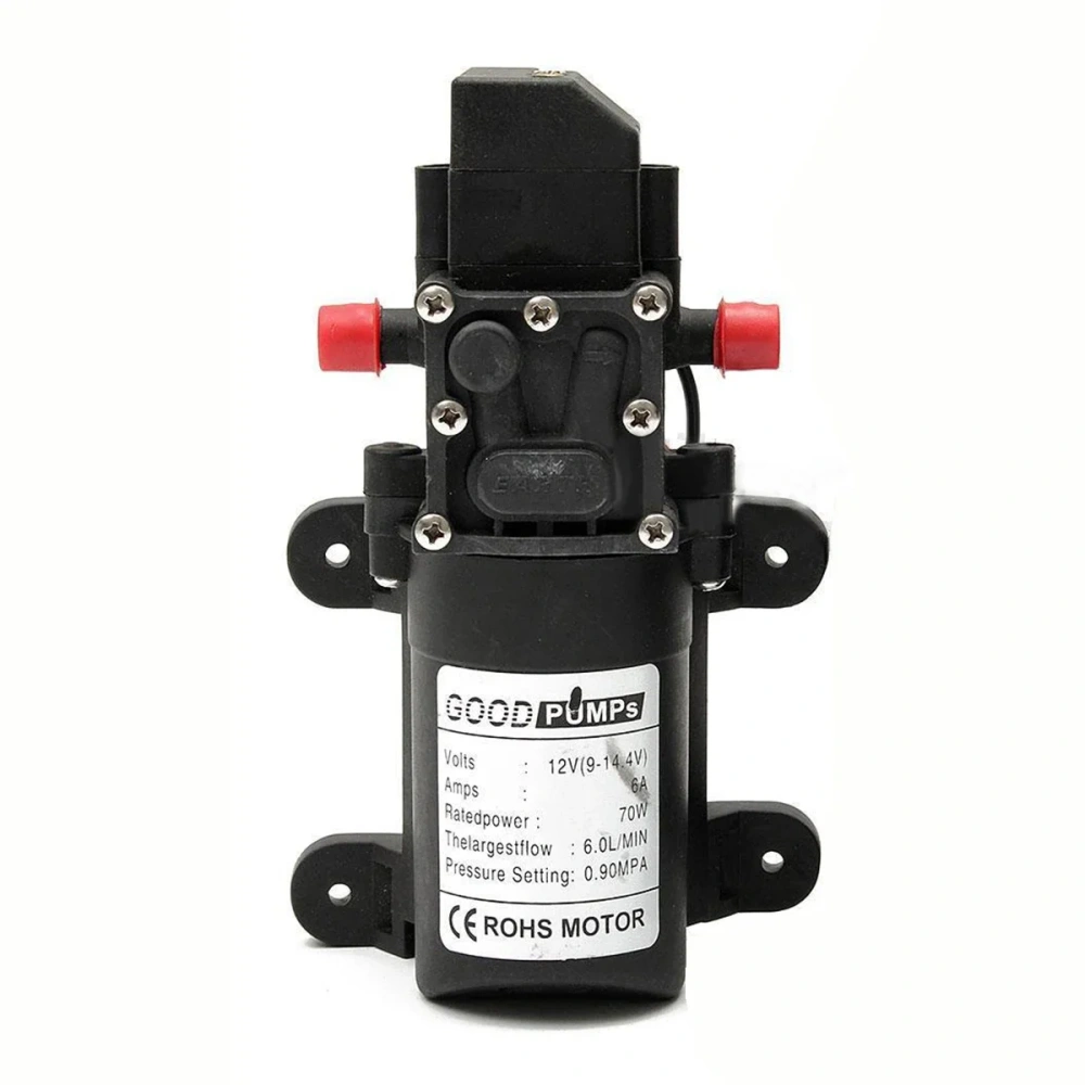 Small Safe Self Priming Pump DC12V 70W 130PSI 6L/Min High Stable Pressure Diaphragm Water Pump 2 styles