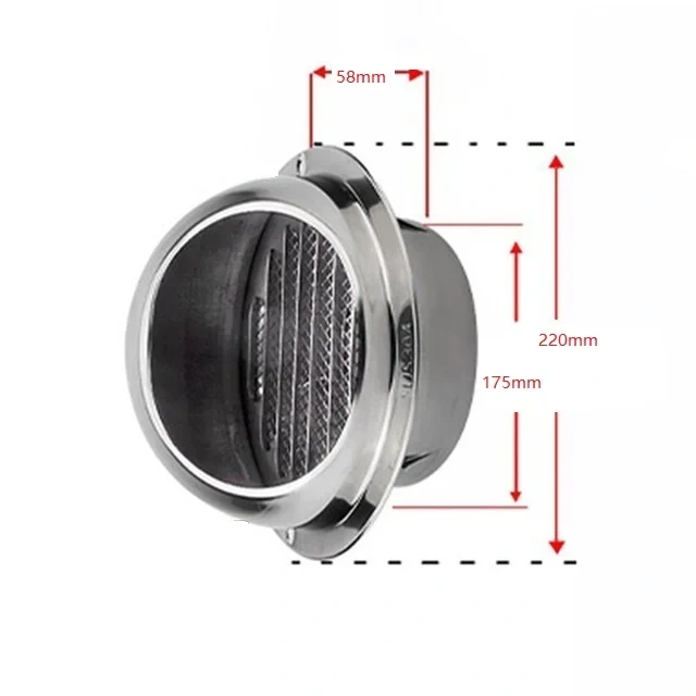 304 Stainless Steel Wall Ceiling Air Vent Ducting Ventilation Exhaust Grille Cover Outlet Heating Cooling & Vents Cap Waterproof