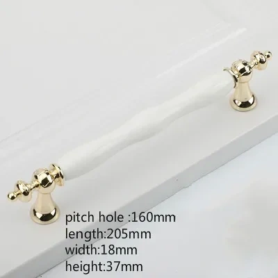 Golden Kitchen Cupboard Door Handles Drawer Knobs European White Furniture Pulls