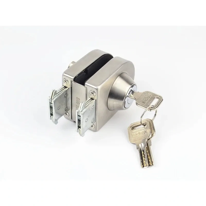 Glass Door Lock, stainless steel,No need to Drilling on glass,lock inside and outside,single door,Frameless glass door