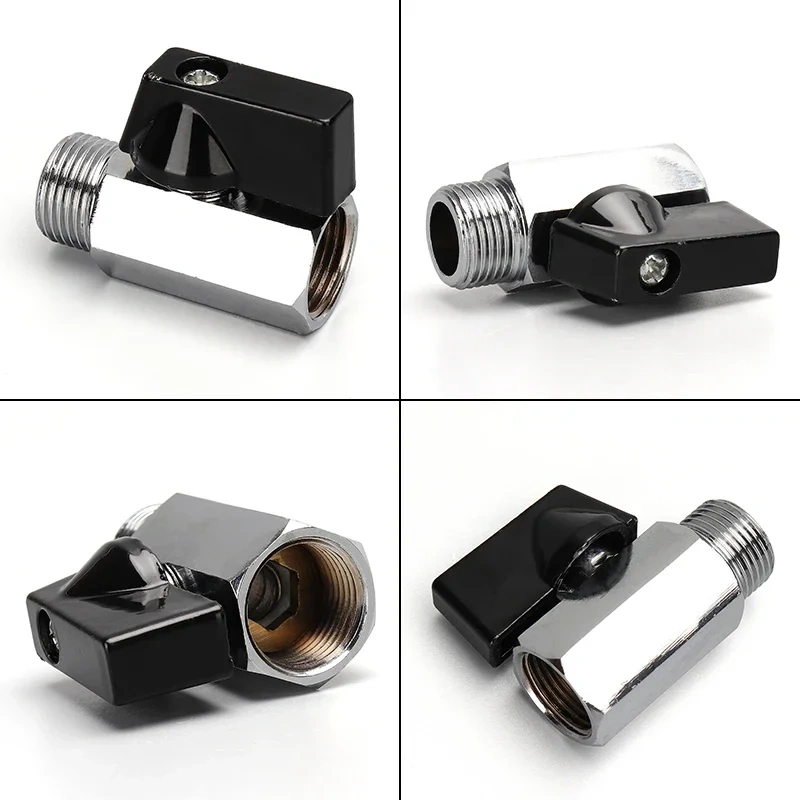 1/8" 1/4" 3/8" 1/2" Brass Ball Valve BSP Threaded Black Mini Valve Male To Female Air Compressor Water Gas Oil Shut Off Valve