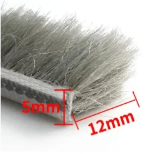 10M 5/6/7mm Elastic straight hair sealing strip Door/Window gap foam Groove Nylon Pile Brush Seal Weatherstrip Dust Proof Strip