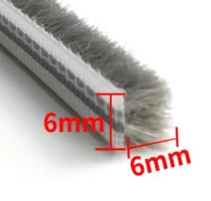 10M 5/6/7mm Elastic straight hair sealing strip Door/Window gap foam Groove Nylon Pile Brush Seal Weatherstrip Dust Proof Strip
