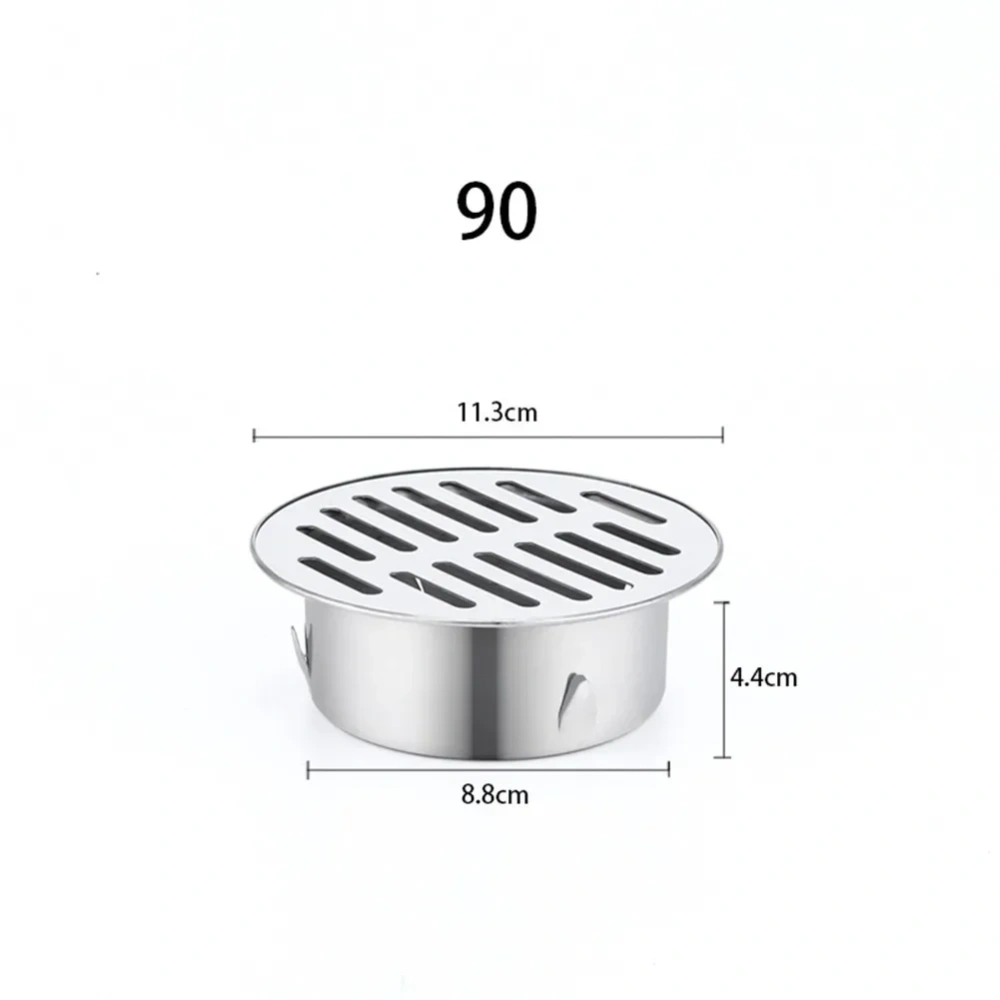 1pc Floor Drain 50-200mm Stainless Steel Round Rain Pipe Cap Anti-blocking Floor Strainer For Bathroom Balcony Drainage Roof