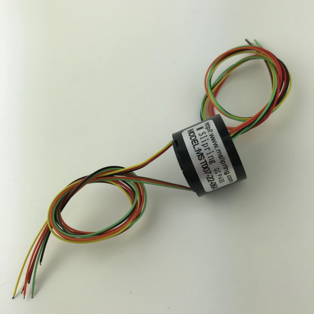 Hole Dia 7mm 4 6 Circuit 1.5A SlipRing Precision Detector Tachograph Slip Ring Toys Slip Ring Hollow shaft slip ring