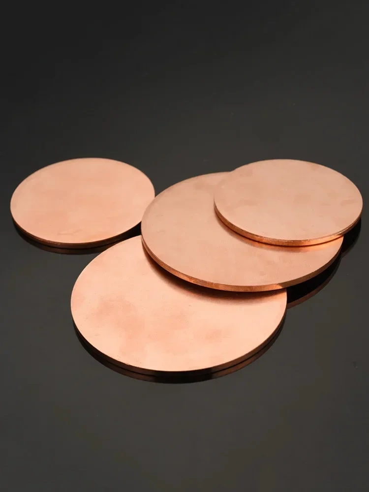 T2 Copper Disc Round Plate Sheet Diameter 20/30/50/60/80/100/150/200mm Thickness 1.5mm 2mm 3mm DIY Customized Processing