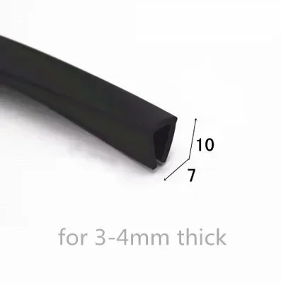 Rubber U Strip Edge Shield Encloser Bound Glass Metal Wood Panel Board Sheet forGlass Metal Wood Panel Board Sheet Cabinet