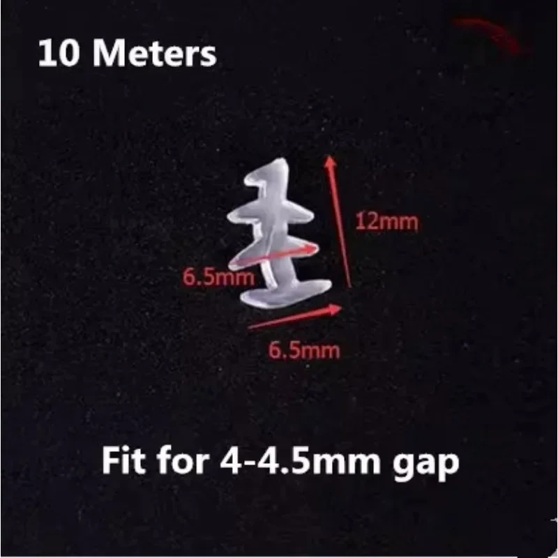 10M doors and windows slot thong Aluminum Alloy fixed glass strip doors and windows three EPDM seal strip Rubber strips