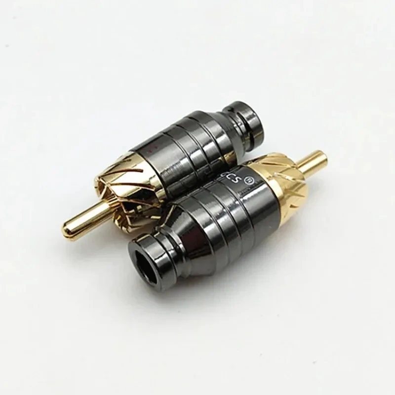 2Pair/4pcs Luxury Soldering RCA Plug Jack Connector Speaker Audio Output/Input Adapter Plug Gold plated Earphone connector jack