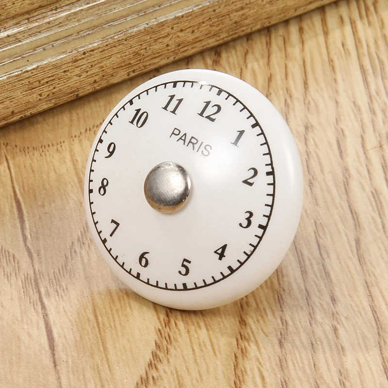 White Print Ceramic Door Knobs And Handles Furniture Drawer Knobs Cupboard Door Handles Single Hole Cabinet Handles With Screws